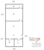 广福路社区1室2厅1卫55㎡户型图