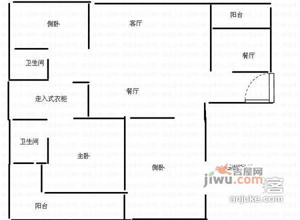 月雅苑3室2厅2卫139㎡户型图