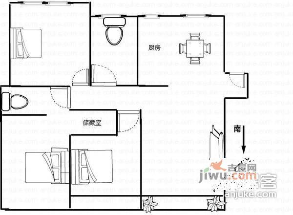 月雅苑3室2厅2卫139㎡户型图