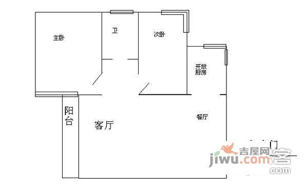 清河家园2室2厅1卫105㎡户型图