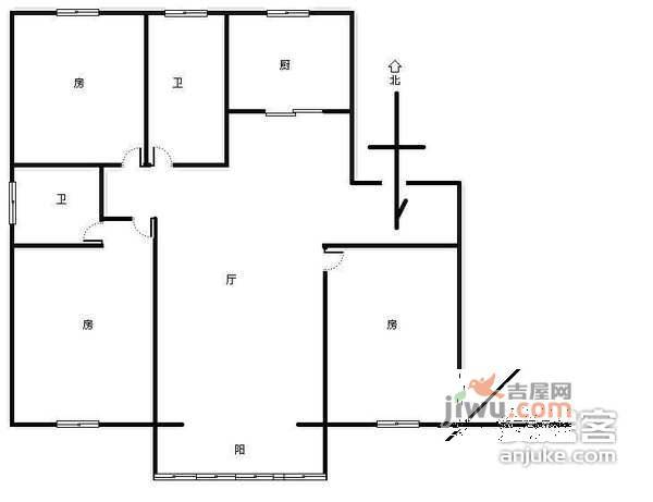 运河东苑3室2厅2卫152㎡户型图