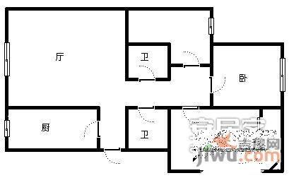 都市水乡水滟苑2室2厅1卫户型图