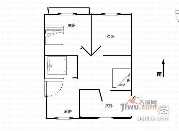 都市水乡水滟苑3室2厅1卫户型图