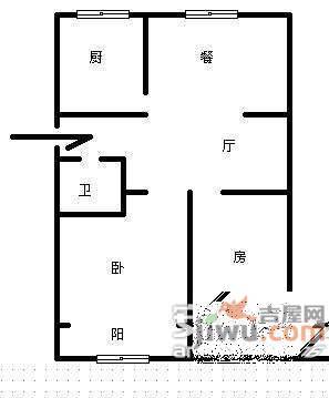 文晖园3室1厅1卫80㎡户型图