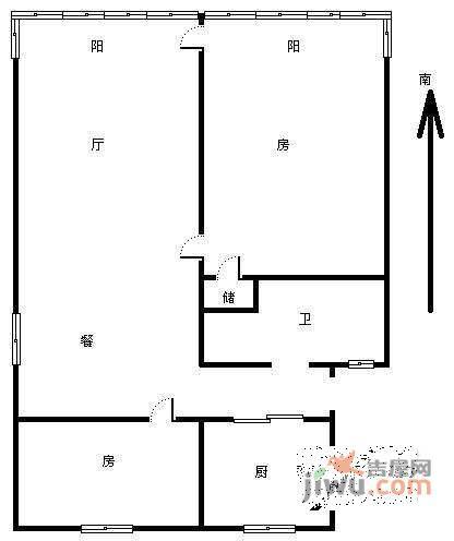 里东山弄3室1厅1卫102㎡户型图