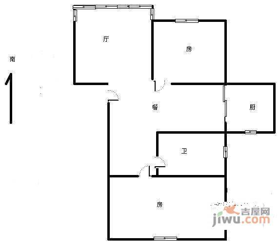 里东山弄3室1厅1卫102㎡户型图