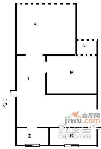 景江城市花园2室1厅1卫76㎡户型图