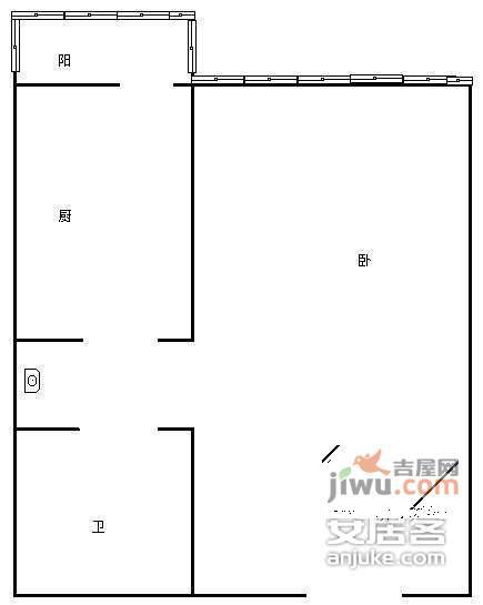 景江城市花园1室0厅1卫52㎡户型图