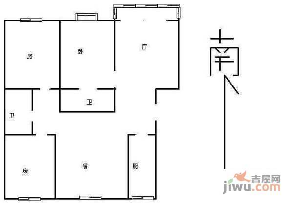 景江城市花园3室2厅2卫185㎡户型图