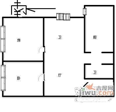 朝晖新城2室2厅1卫103㎡户型图