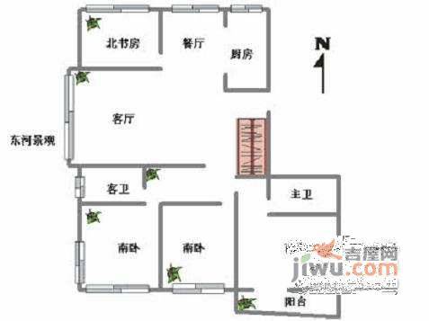 朝晖新城4室2厅2卫户型图