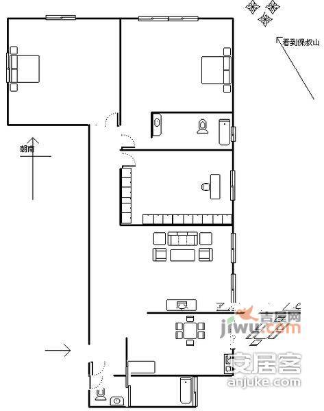 朝晖新城3室2厅2卫户型图