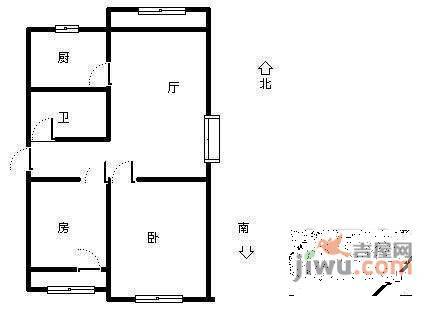 朝晖新城2室1厅1卫户型图