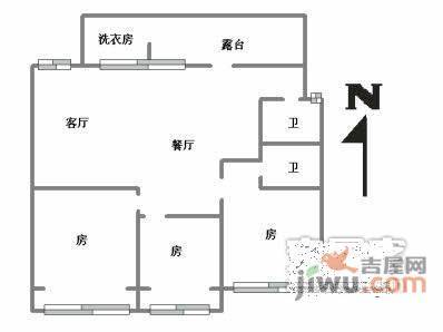 柳营花园3室2厅2卫144㎡户型图