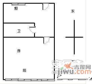 南班巷小区1室1厅1卫62㎡户型图