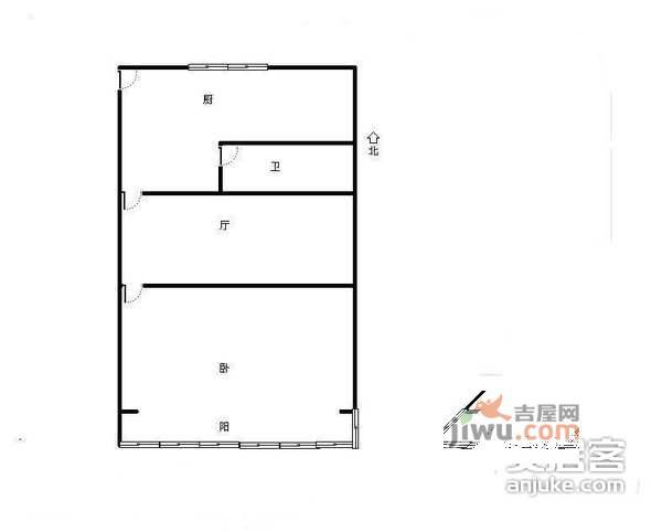 南班巷小区1室1厅1卫62㎡户型图