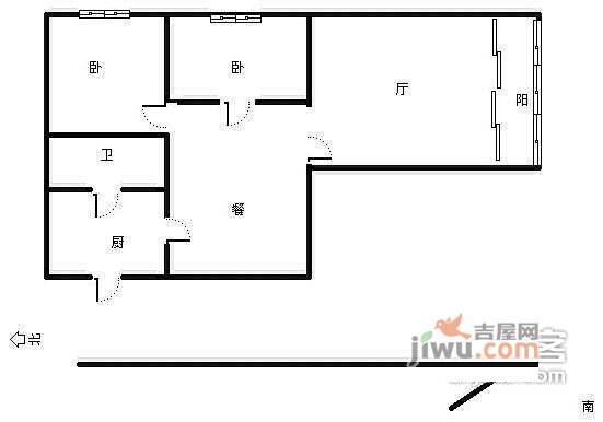 南班巷小区3室1厅1卫100㎡户型图