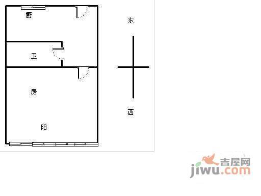 南班巷小区1室0厅1卫37㎡户型图