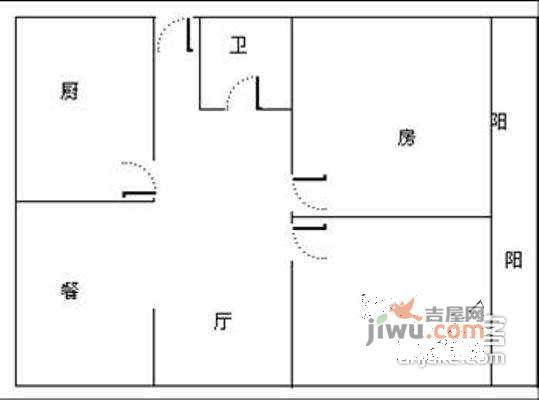 南班巷小区2室2厅1卫78㎡户型图