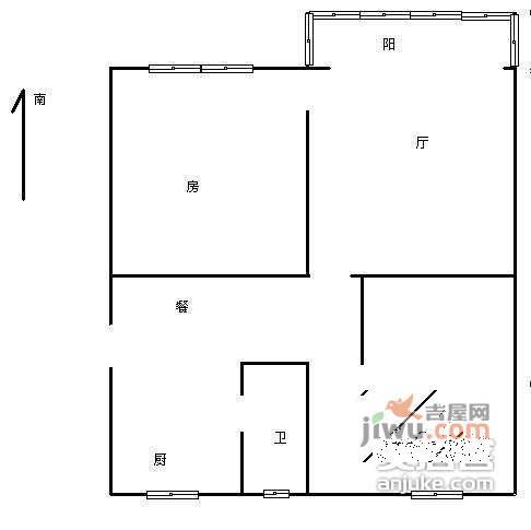 董家新村3室1厅1卫74㎡户型图