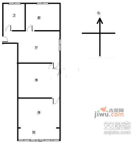 董家新村1室1厅1卫40㎡户型图