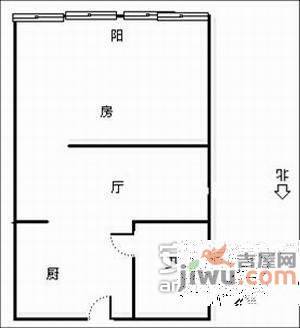 东清苑1室1厅1卫42㎡户型图