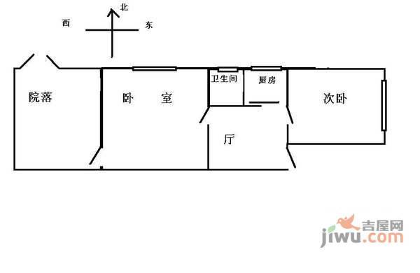 东清苑2室1厅1卫77㎡户型图