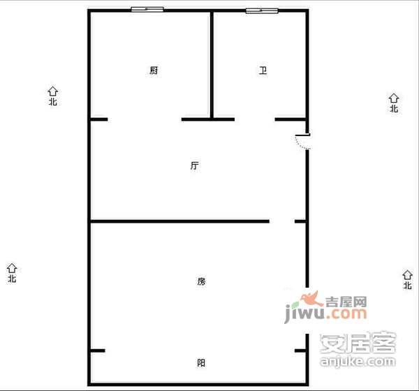 东清苑1室1厅1卫42㎡户型图