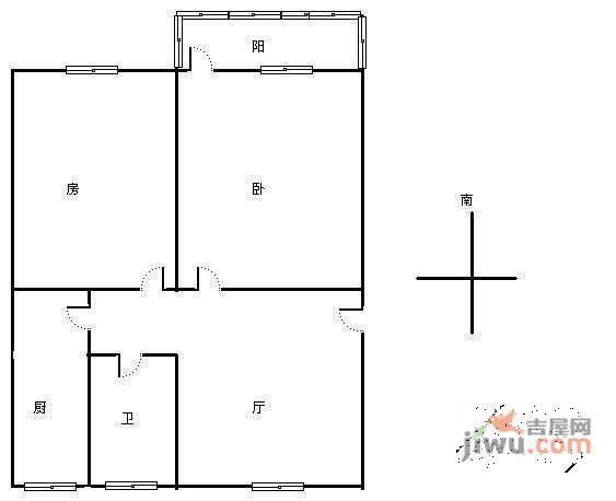 祥符新村2室1厅1卫68㎡户型图