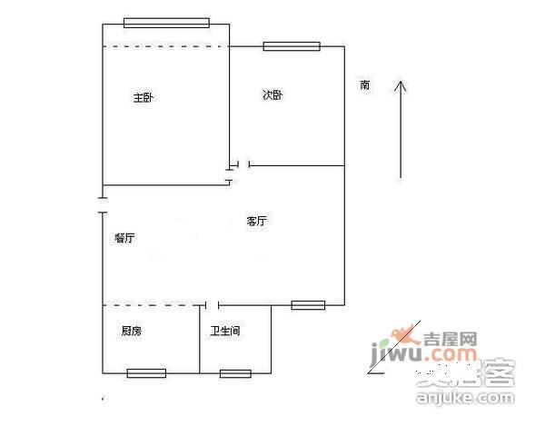 祥符新村2室1厅1卫68㎡户型图