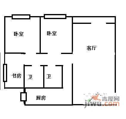 江涛阁3室2厅2卫125㎡户型图