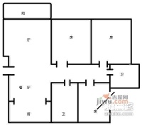 南湖明筑3室2厅2卫129㎡户型图