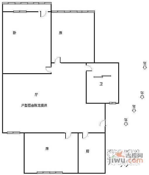 大关西三苑3室1厅1卫92㎡户型图