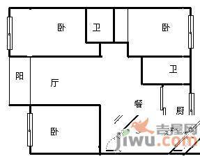 吉如家园3室1厅1卫户型图