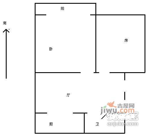 福田花园2室1厅1卫99㎡户型图