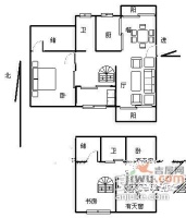 福田花园3室2厅1卫115㎡户型图