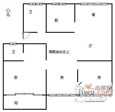 福田花园3室2厅2卫户型图