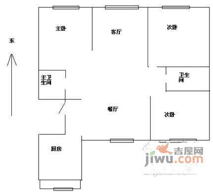 太和广场2室1厅1卫户型图