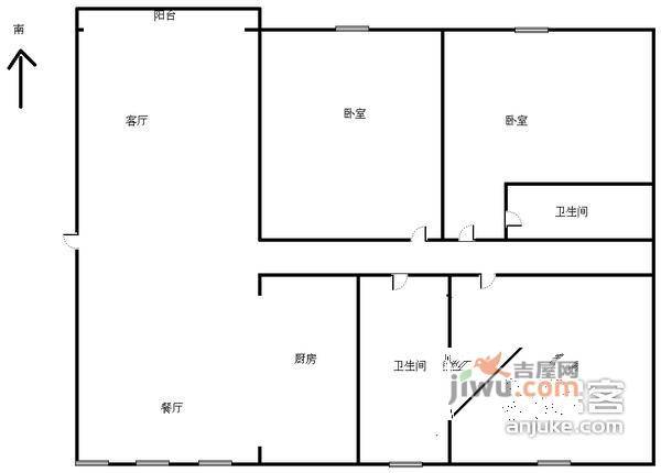 锦江半岛3室2厅2卫142㎡户型图