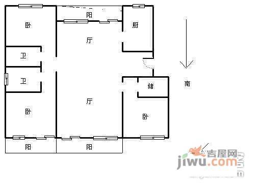 之江花园3室2厅2卫149㎡户型图