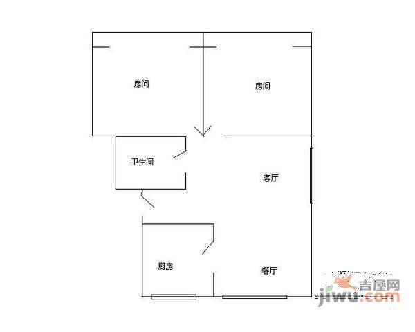 海月花园2室2厅1卫205㎡户型图