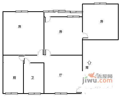 东园小区3室1厅1卫115㎡户型图