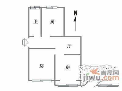 东园小区2室1厅1卫56㎡户型图