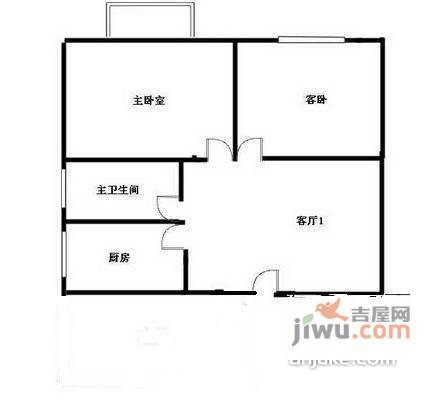 柴校坊小区2室1厅1卫70㎡户型图