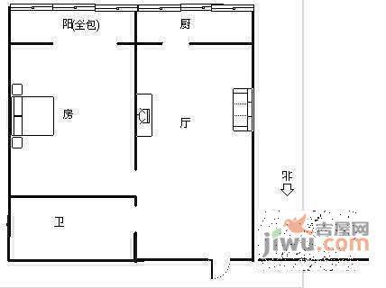 滨江新苑2室1厅1卫110㎡户型图