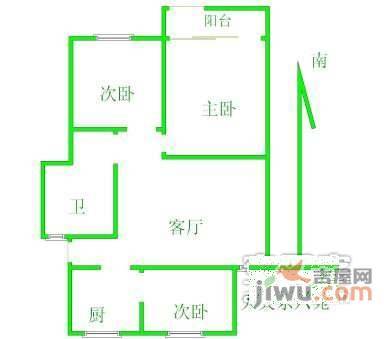 大关东六苑3室1厅1卫94㎡户型图