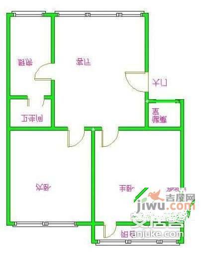 候潮公寓2室1厅1卫85㎡户型图