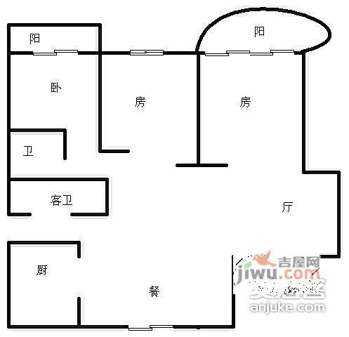 绿野春天家园3室2厅2卫145㎡户型图