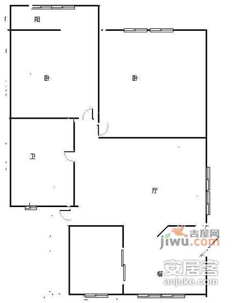 大关西八苑2室2厅1卫79㎡户型图