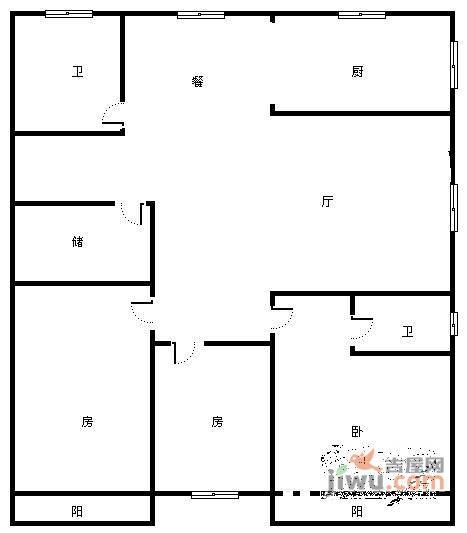 之江公寓4室2厅2卫172㎡户型图